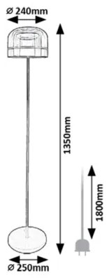 Lampadar LED dimabil Rabalux 74038 XELIRA LED/20W/230V 3000/4000/6000K