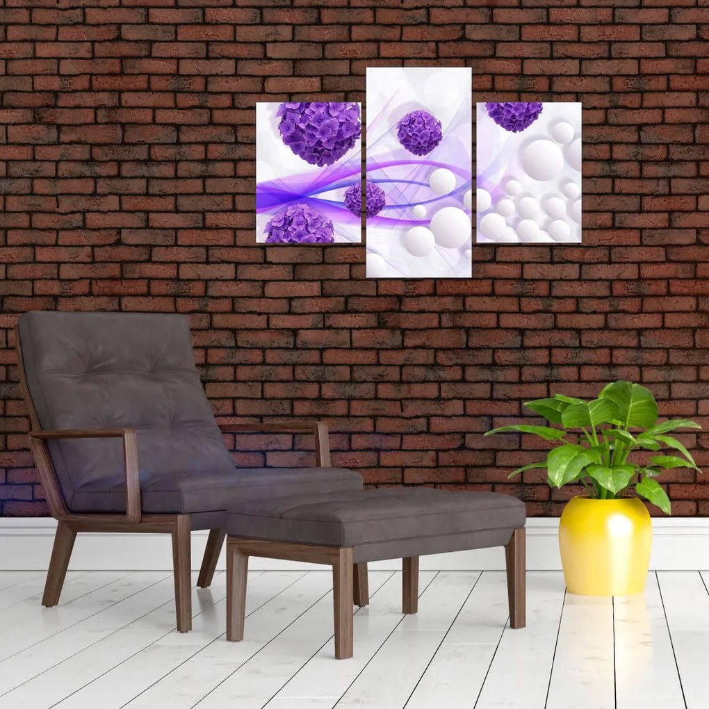 Obraz - Bilă, bile mici, flori (90x60 cm)