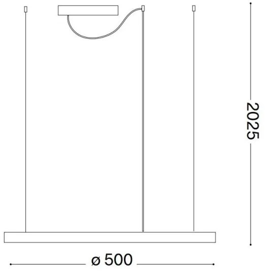 Ideal Lux - Lustră LED suspendată pe cablu ORACLE SLIM LED/29W/230V 3000K Ø 50 cm negru
