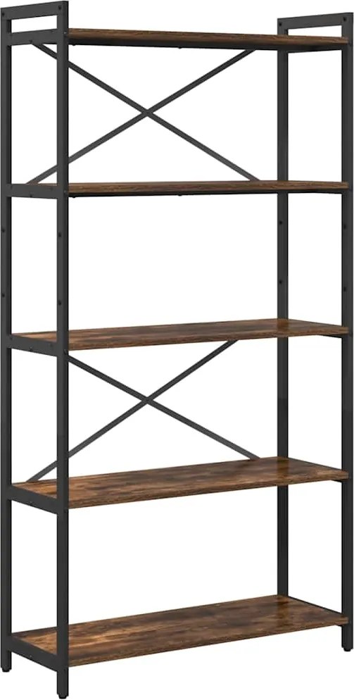 vidaXL Raft pentru cărți Stejar fumuriu 80 x 30 x 155 cm Lemn compozit