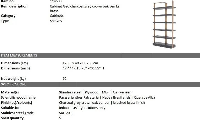 Raft/ Biblioteca design elegant LUX Geo, alama 114533 HZ