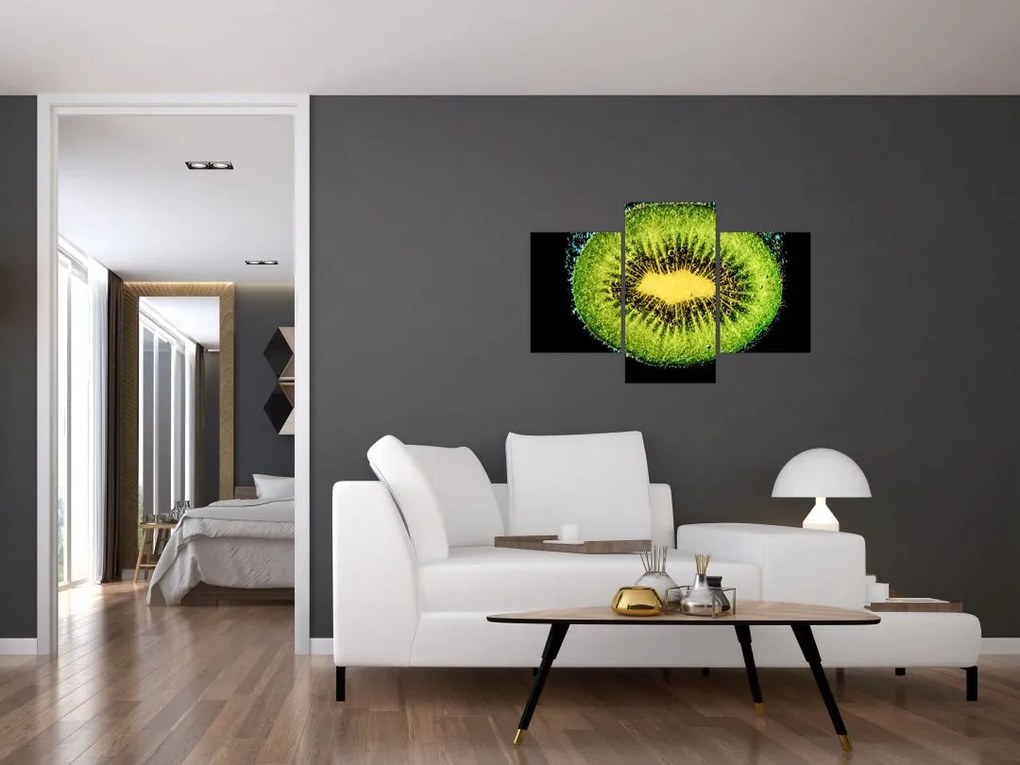Tablou - detailu cu kiwi în apă (90x60 cm)