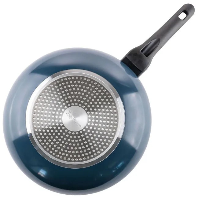 Tigaie wok Luigi Ferrero Prima FR-3033, 30x9 cm, Acoperire antiaderenta cu efect de marmura, Inductie, Albastru inchis