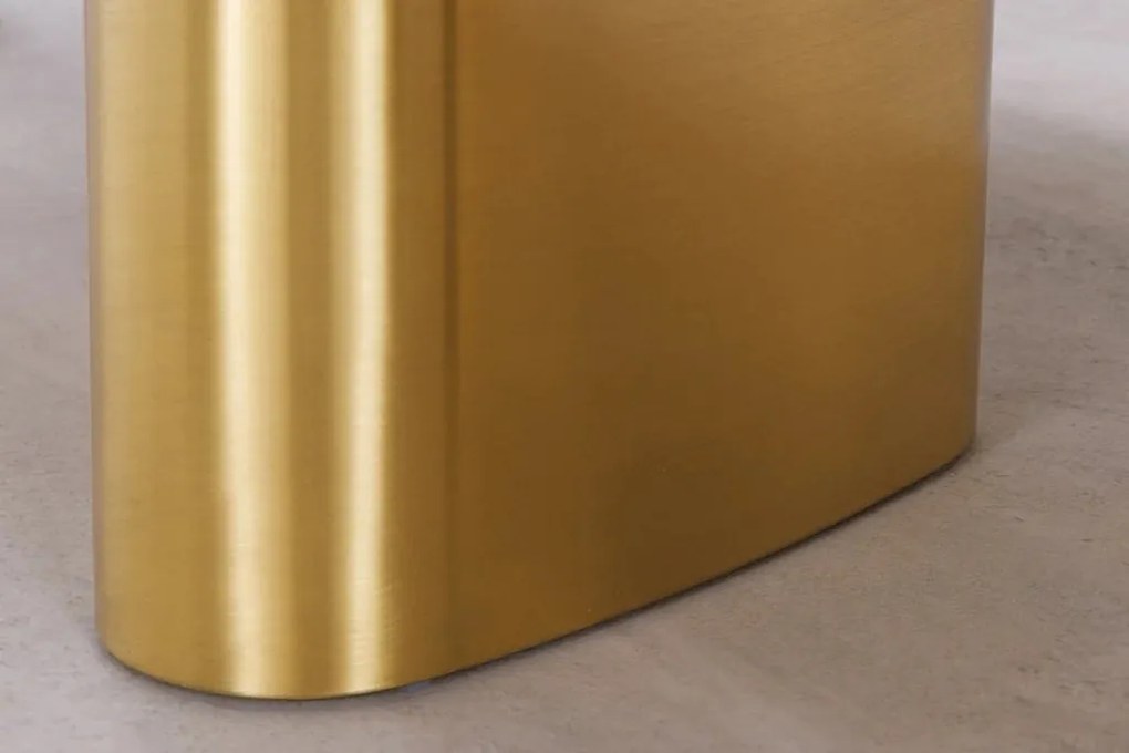 Masa Ovala, Metal, Auriu, Marmura, ORGANIC 200cm, A-46205 VC