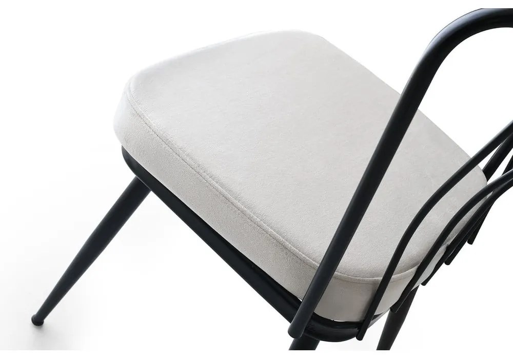 Scaune de dining alb-negru 2 buc. din metal Yildiz – Kalune Design