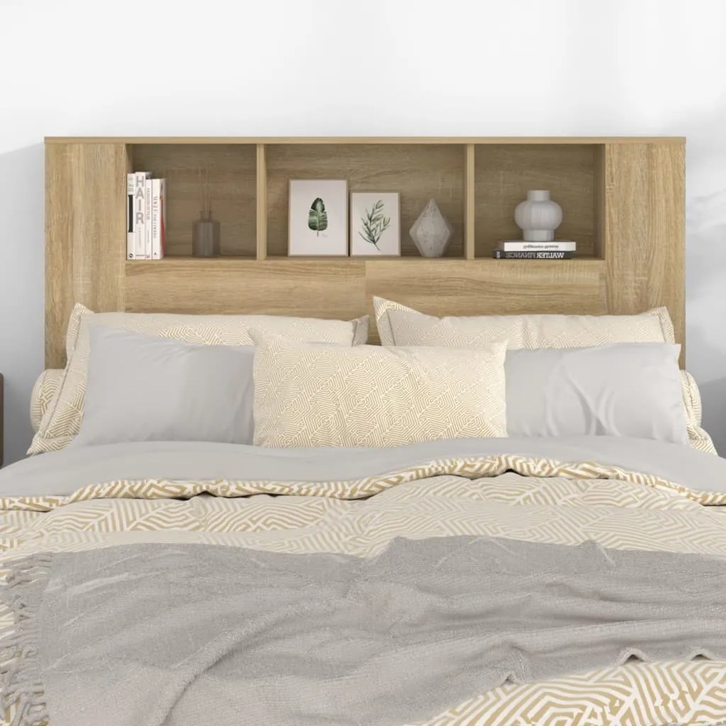 Tăblie de pat cu dulap, stejar sonoma, 140x18,5x104,5 cm