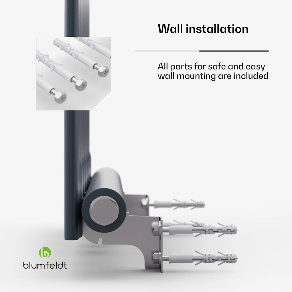 Blumfeldt Ontario, radiator, 180 x 45, racord lateral de 1/2", montare pe perete, 485 W