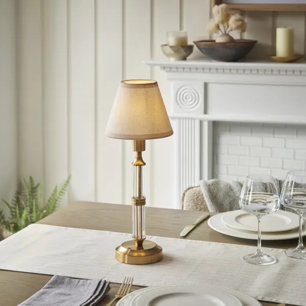 Lampă LED reîncărcabilă dimabilă de masă Endon 114849 MORTON LED/1,5W/5V alamă/bej