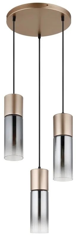 Lustra cu 3 Pendule metal sticla fumurie ANNIKA