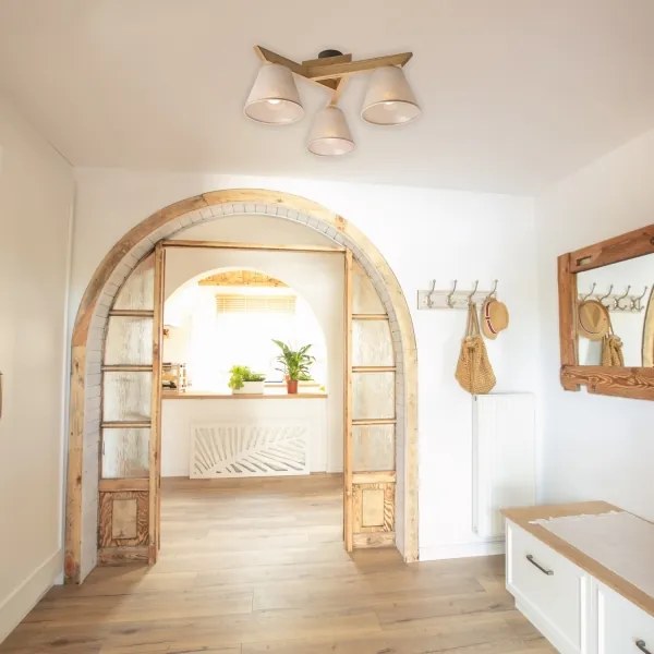 Lustr ANTONIO 3xE14/40W/230V, montaj plafon, stejar