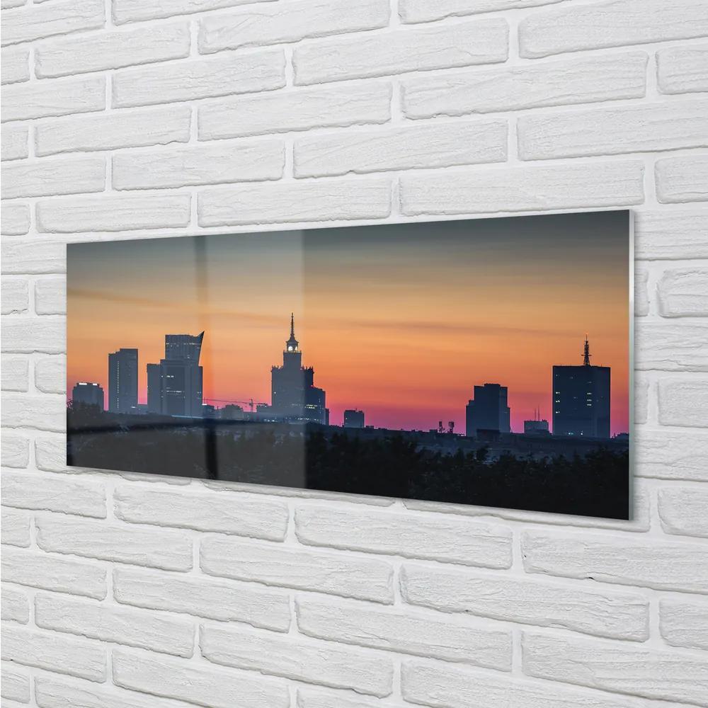 Panouri de sticlă Sunset Panorama de la Varșovia