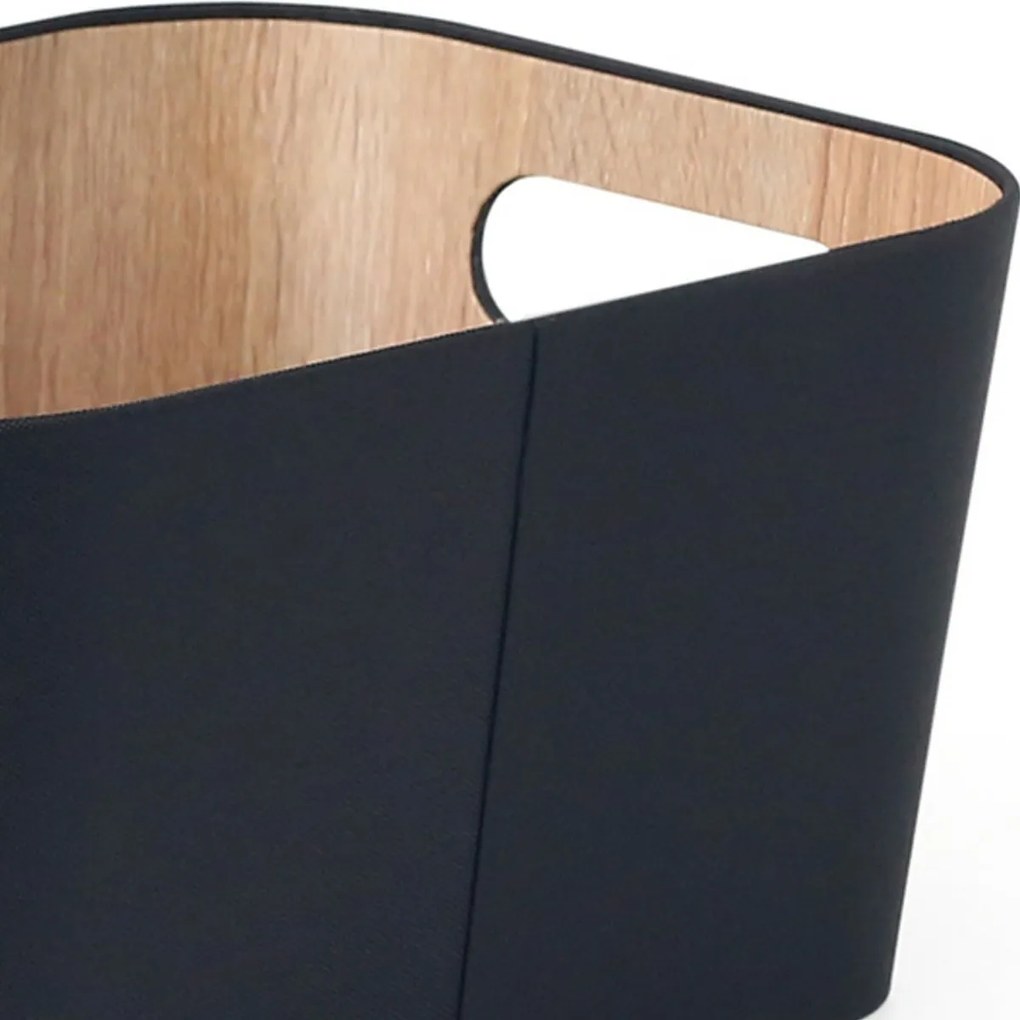 Set de 2 coșuri de depozitare Kitchisimo 31 × 23 ×16 cm, negru, L