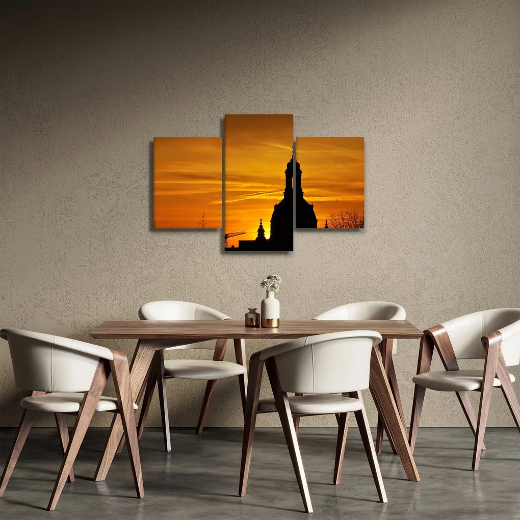 Tablou cu biserică în apus de soare (90x60 cm)