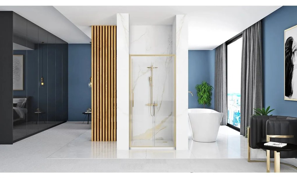 Rea Rapid Slide usi de dus 140 cm culisanta auriu periat sticla transparenta REA-K8591