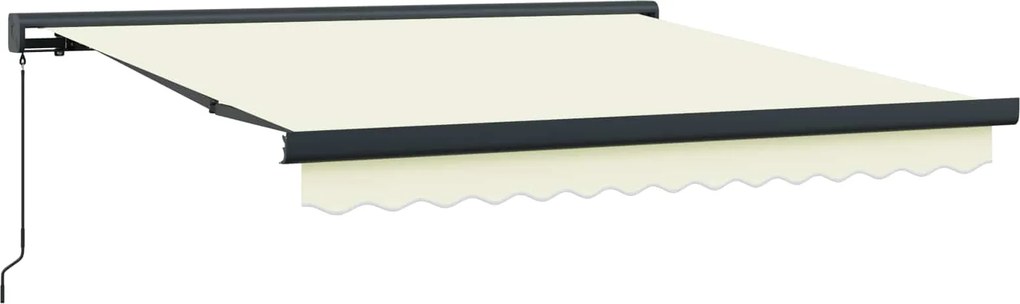 vidaXL Cortina Retractabilă Crem 300 x 250 cm Stofă și Metal