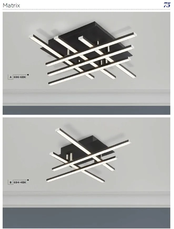 Plafoniera, Lustra LED aplicata design modern Matrix 694-4BK SRT