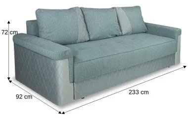 Canapea Extensibila Cu Lada Torino Lift Albastru, 233 x 92 Cm