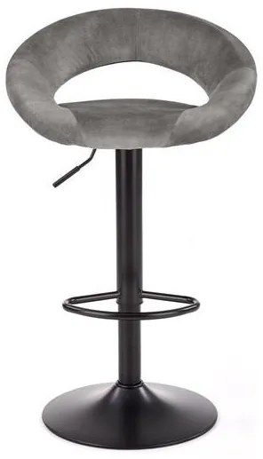 Scaun de bar H102 velvet gri