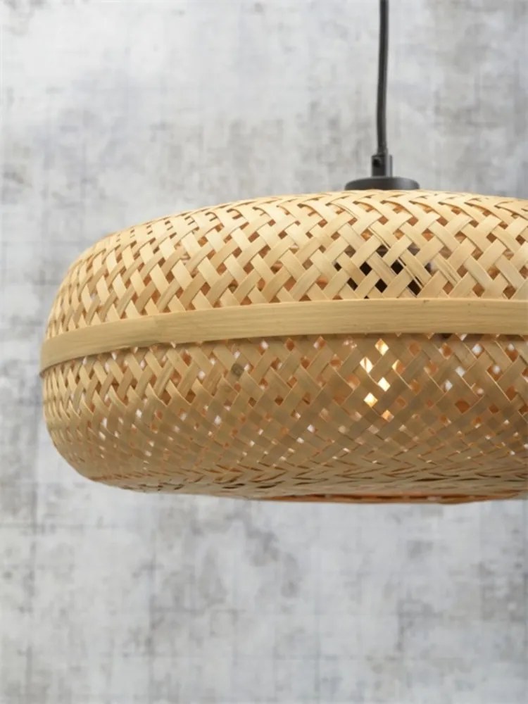 Lampadar eco din bambus Palawan negru/ natur, 40x15cm