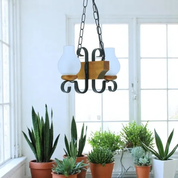 Lustră pe lanț Brilagi QUEEN 2xE14/40W/230V fag