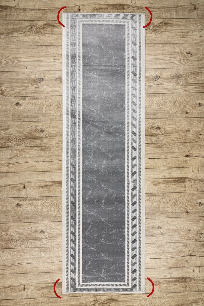 Modern GLOSS covor, traversa 2813 27 stilat, cadru, grecesc gri - SECUNDAR-COTATI PRODUSUL