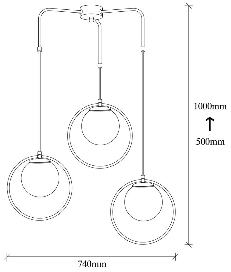 Lustră metalică Opviq lights Nazarios, negru