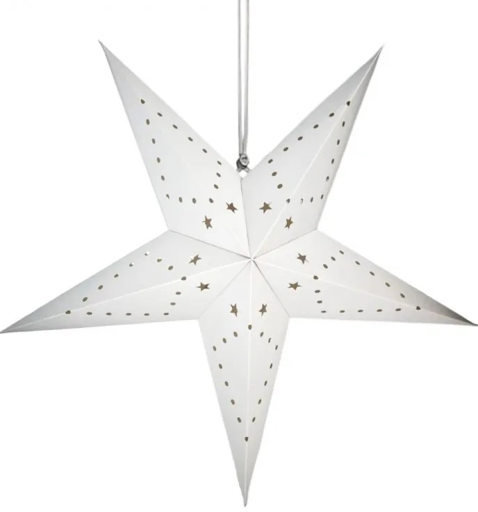 Stea din hartie de Craciun cu cinci colturi STARLET 45 cm, alba