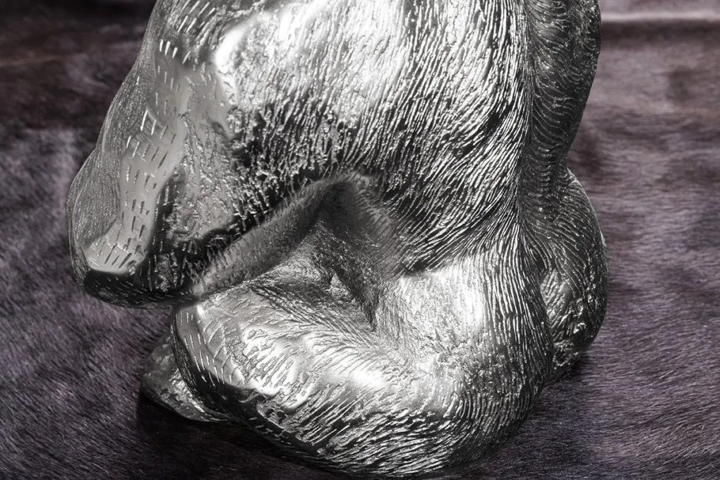 Masuta auxiliara design unicat Kong 60cm, argintiu A-45435 VC