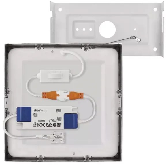 Plafonieră LED/12,5W/230V 3000/3500/4000K 17x17 cm crom