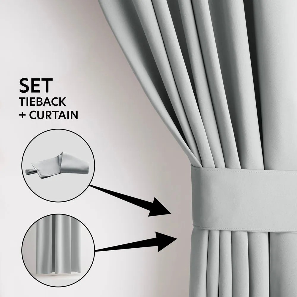 Draperie gri deschis dimout (semi-opacă) 140x270 cm Kierra – Restilo