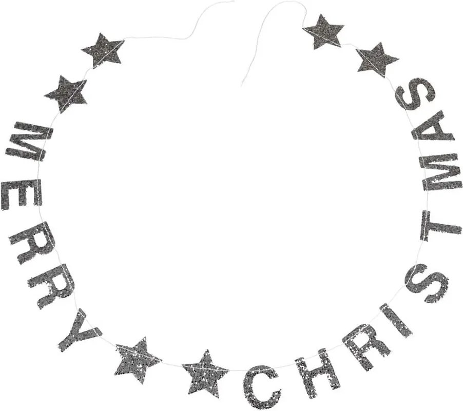 Ghirlandă de Crăciun cu mesaj Rex London Silver Stars