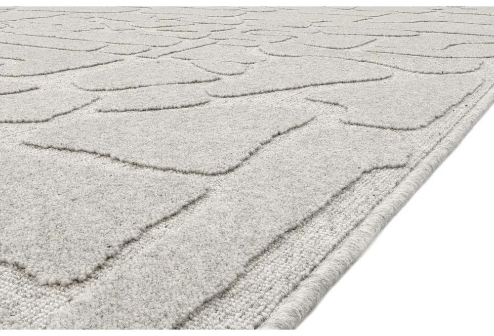 Covor gri deschis din lână 200x300 cm Morphic Dunes – Agnella