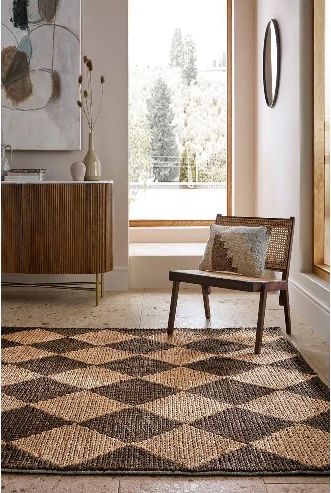 Covor maro/în culoare naturală țesut manual din amestec de iută 160x230 cm Effie Diamond – Flair Rugs