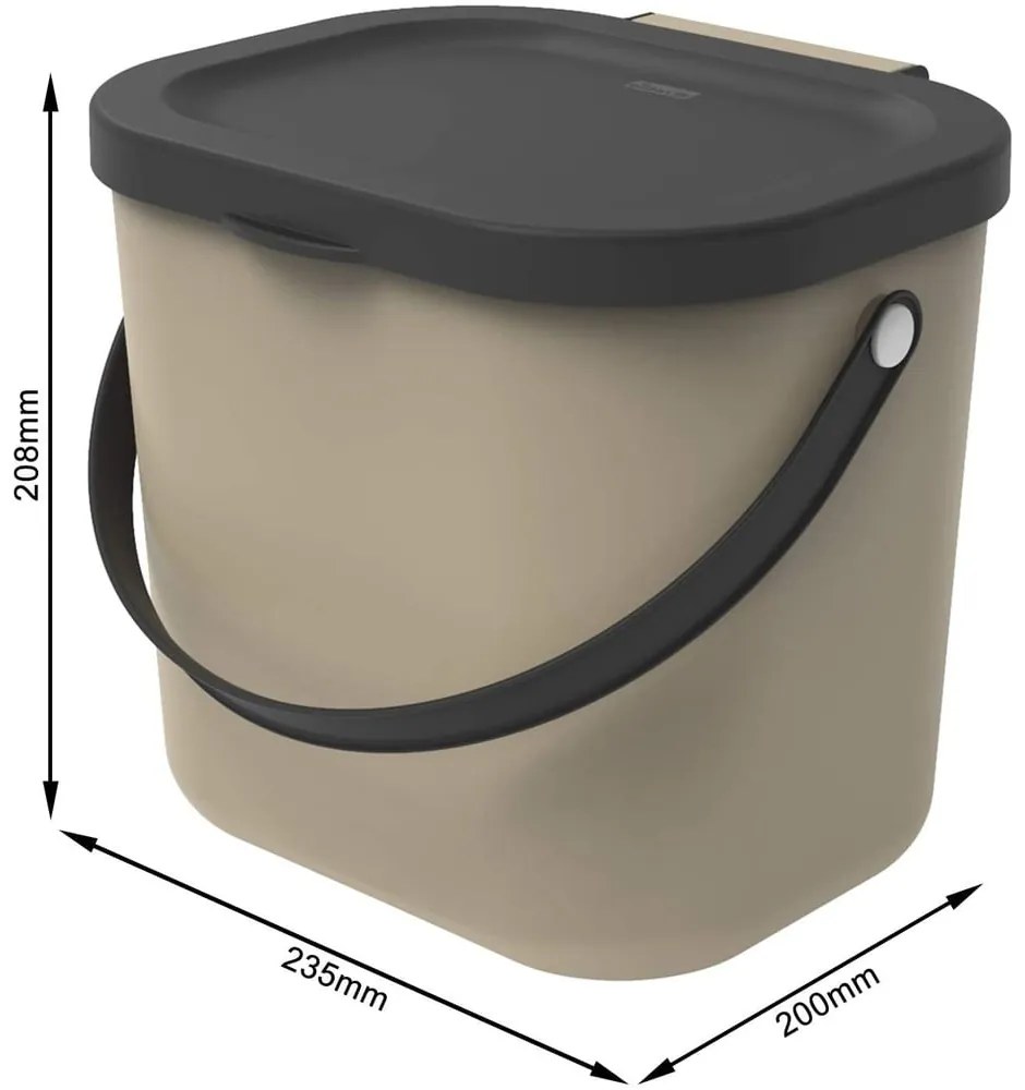 Recipient pentru deșeuri compostabile maro deschis 6 l Albula – Rotho