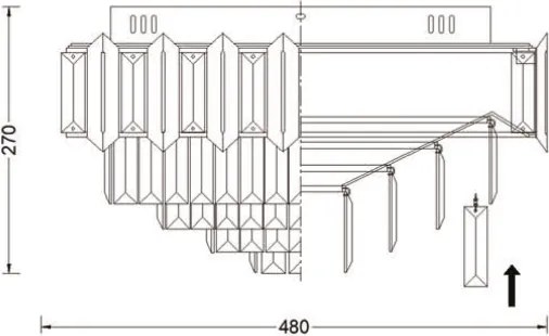 BRILAGI - Plafonieră SPECTRA, 5x E14/40W/230V, diametru 48 cm, crom lucios