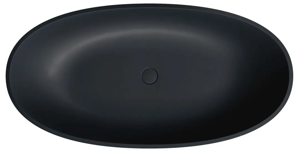 Omnires Shell M+ cada freestanding 148x75 cm ovala negru SHELL148WWBLV