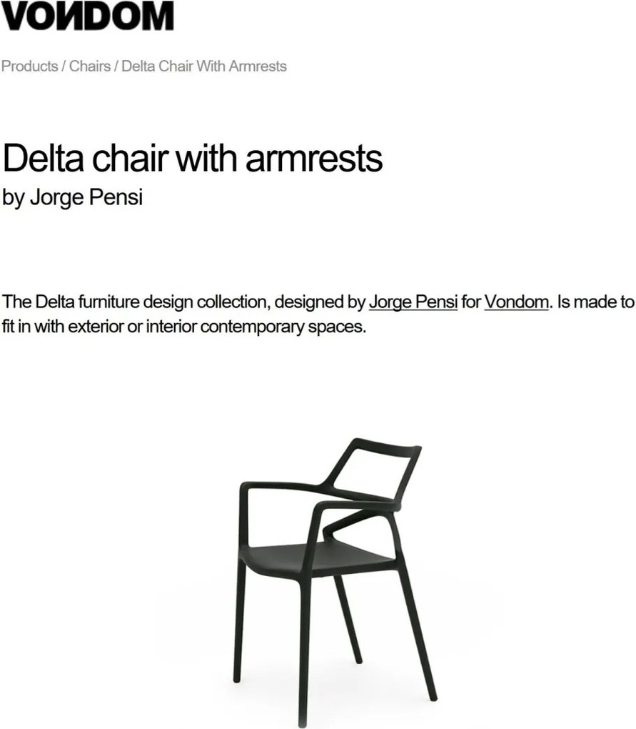 Set de 4 Scaune moderne cu brate de exterior / interior design premium DELTA Vondom 66026