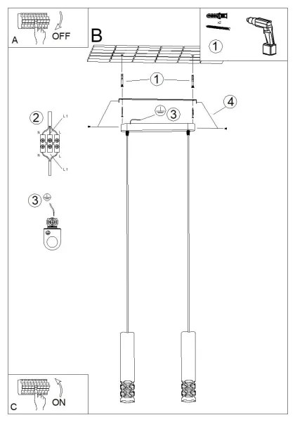 Lustră pe cablu Sollux SL.1692 LIRO 2xGU10/10W/230V alb