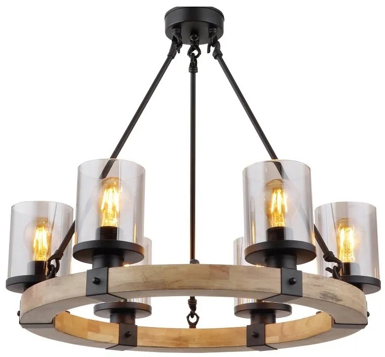 Lustra 6L design industrial Lila negru, maro