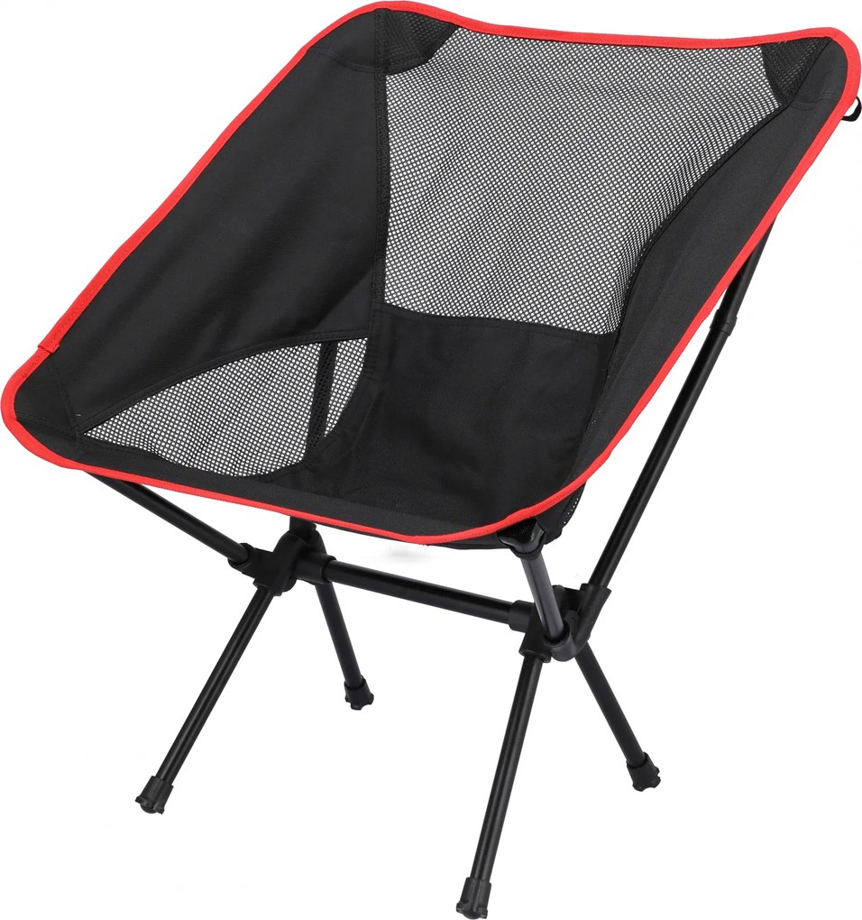 Scaun pliabil pentru camping, gradina, pescuit, Azay Interiors,AZY3506 negru, max 120 kg, 53x65 cm