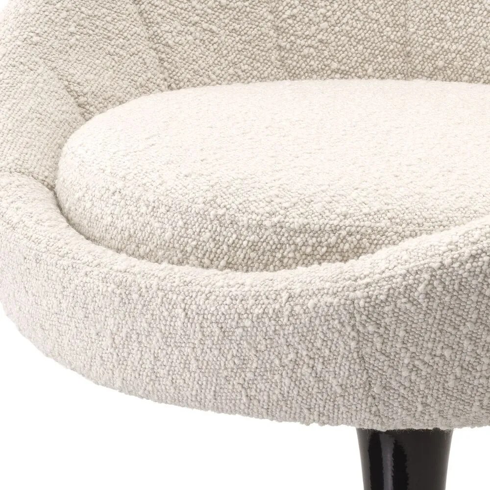 Scaun pivotant design elegant LUX O'Neill, boucle crem 114953 HZ