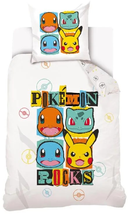 Pokémon Rocks set de lenjerie de pat 140×200cm, 70×90 cm