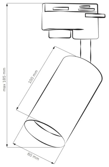 Spot pentru sistem de șină MARIBEL 3xGU10/10W/230V +1 m sistem de șină