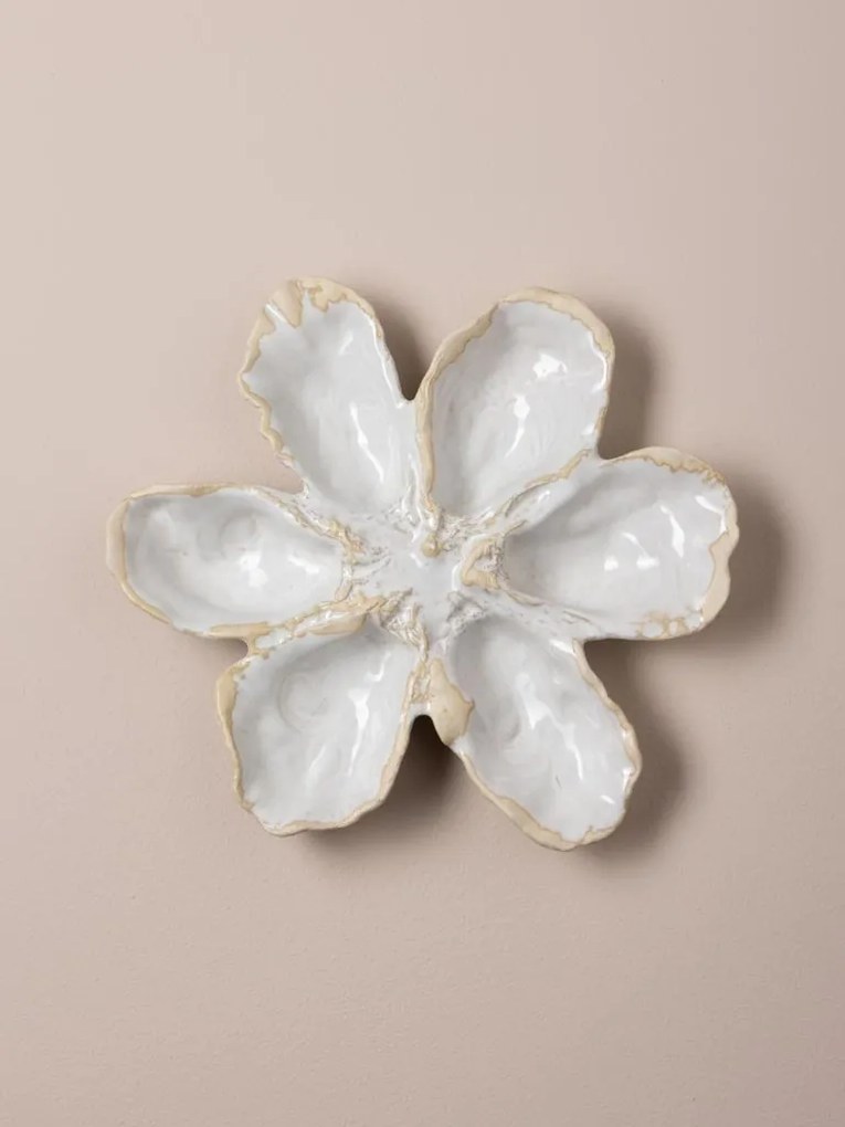 Platou pentru stridii din ceramică, 26×25 cm, "Sea Flower"