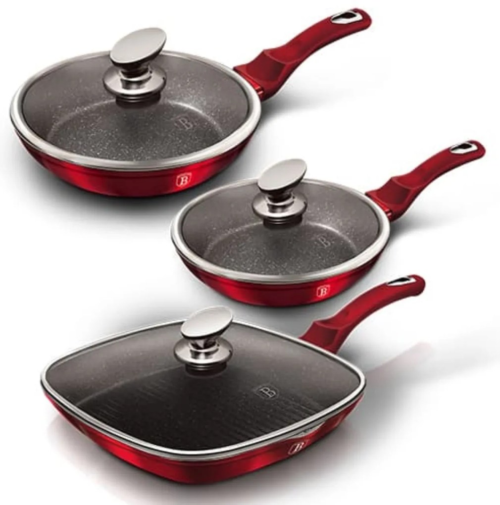 RESIGILAT - Set tigai cu capac Metalic Line Burgundy Berlinger Haus BH 6189