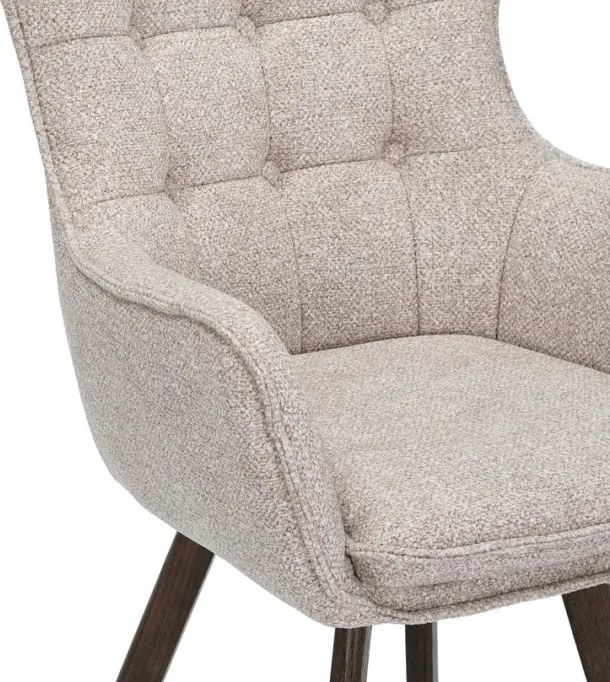 Set de 2 scaune pivotante picioare din lemn THOR bej