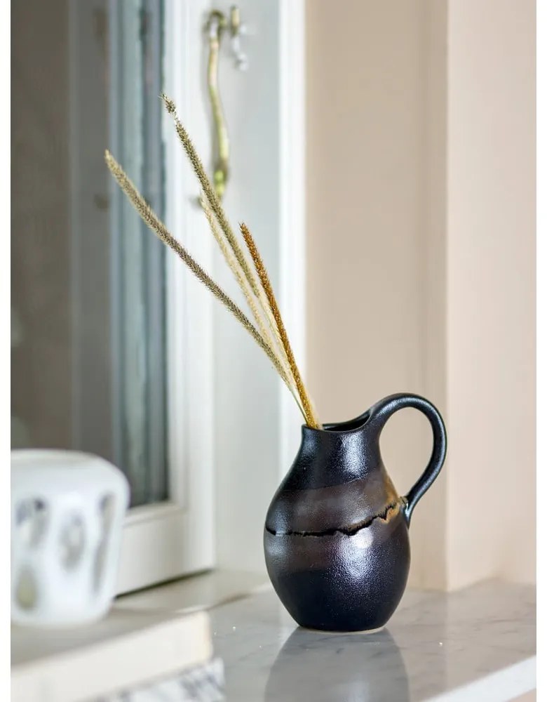 Vază gri închis din gresie (înălțime 15 cm) Alvena – Bloomingville