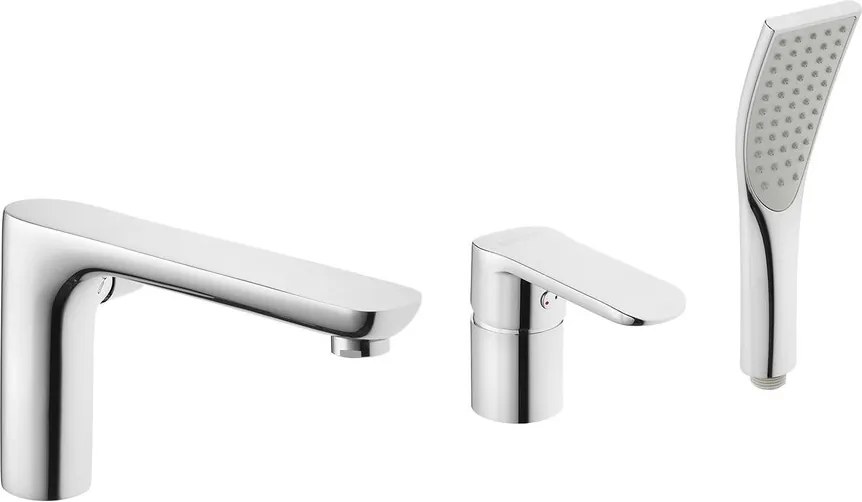 Baterie cada - dus Invena Siros 3 elemente crom lucios