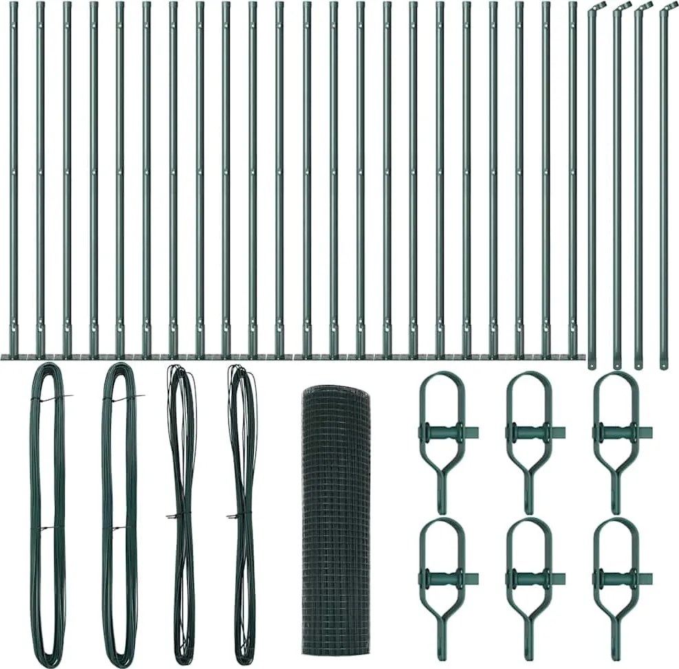 vidaXL Stâlp de gard. Verde 50 x 0,4 m (mesh de 19 x 19 mm)