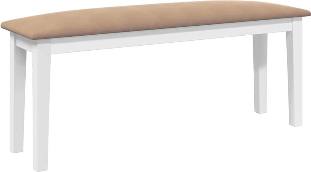 vidaXL Bancă 110 cm din lemn masiv alb cauciuc